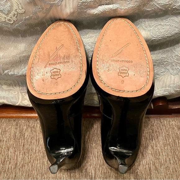 BRIAN ATWOOD Platform Heels BLACK Patent Leather - Sz 9 (EU 40) Very nice! - Picture 9 of 9